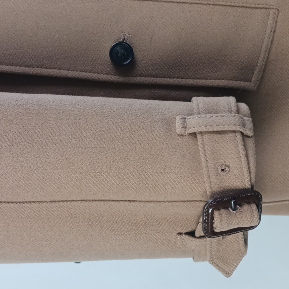 Burberry Tan Wool Trench W Belt Double-Breasted Coat. - Picture 6 of 13